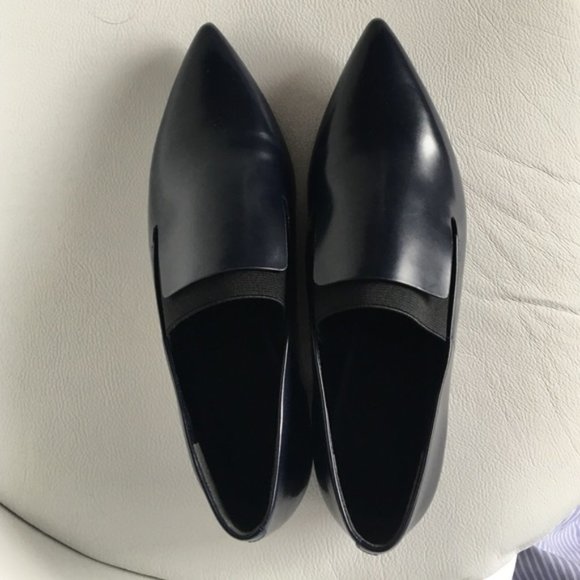 Alexander Wang Jamie leather pointed toe slip on oxford smoking loafer flat